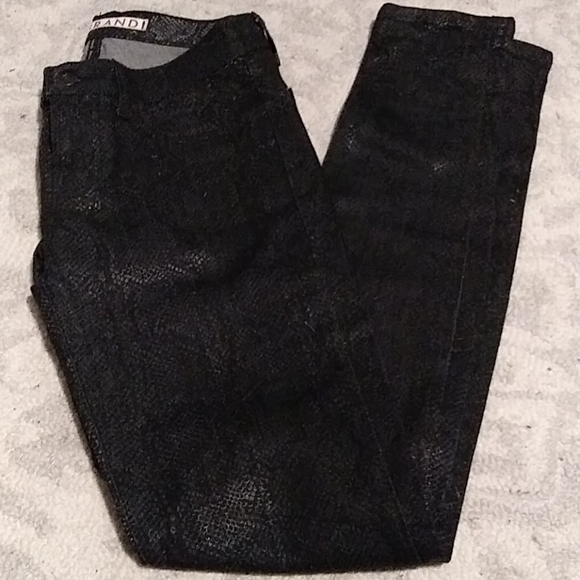 FAB Glossy Women's JBrand Blk Snake Embossed Denim Pant Sz25 - Picture 5 of 5